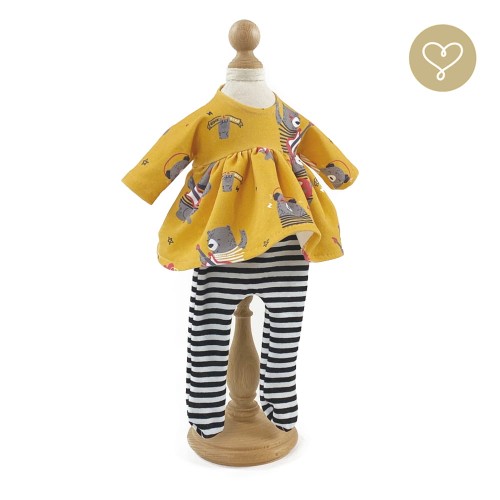 Set leid "Teddybären" und Strumpfhose stripes