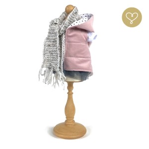 _Set „Nadia“ Weste rosa, Kleid, Schal_