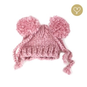 _Wollmütze rosa mit zwei Bommeln_