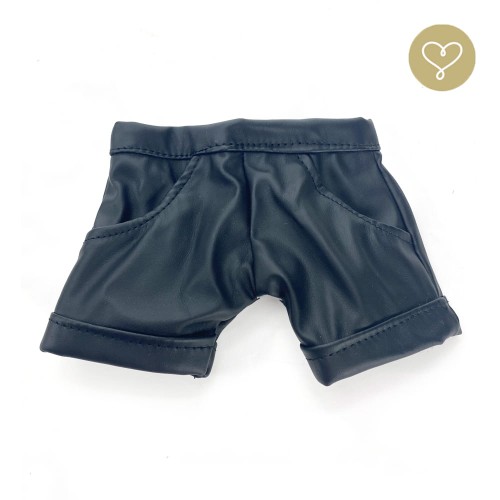 Shorts  black leather with pockets