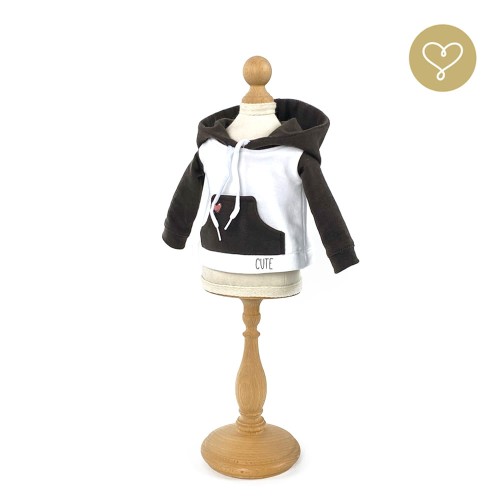 Hooded sweatshirt dark brown