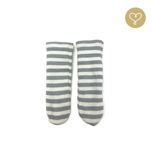 Socks with grey and white stripes