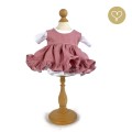 Pink linen dress with petticoat.