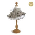 Grey linen dress with petticoat.