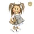 Grey linen dress with petticoat.