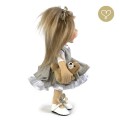 Grey linen dress with petticoat.