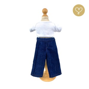 _Set T-Shirt weiß und Jeans lang_